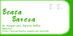 beata barcsa business card